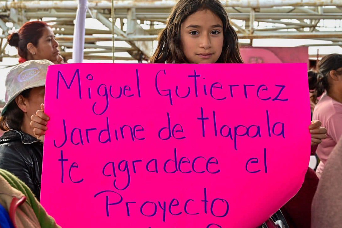 Boletín 225.- Miguel Gutiérrez da inicio obra hidráulica en Jardines de Tlapala